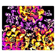 Purple Yellow Flower Plant Double Sided Flano Blanket (Small) 