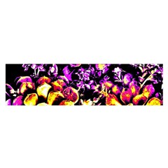 Purple Yellow Flower Plant Satin Scarf (Oblong)