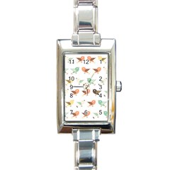 Assorted Birds Pattern Rectangle Italian Charm Watch by linceazul