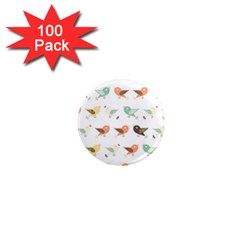 Assorted Birds Pattern 1  Mini Magnets (100 Pack)  by linceazul