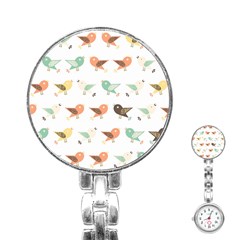 Assorted Birds Pattern Stainless Steel Nurses Watch by linceazul