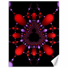 Fractal Red Violet Symmetric Spheres On Black Canvas 12  x 16  