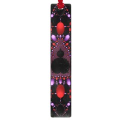 Fractal Red Violet Symmetric Spheres On Black Large Book Marks