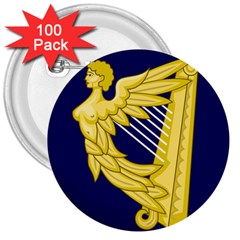 Royal Standard Of Ireland (1542-1801) 3  Buttons (100 Pack)  by abbeyz71