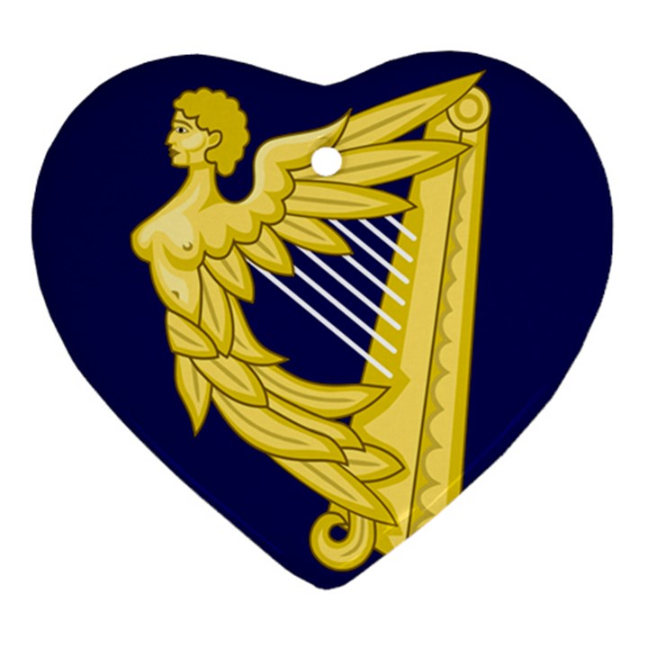 Royal Standard of Ireland (1542-1801) Heart Ornament (Two Sides)