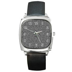 Modern Intricate Optical Square Metal Watch by dflcprints