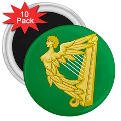 The Green Harp Flag Of Ireland (1642-1916) 3  Magnets (10 Pack)  by abbeyz71