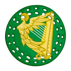 The Green Harp Flag Of Ireland (1642-1916) Round Filigree Ornament (two Sides) by abbeyz71