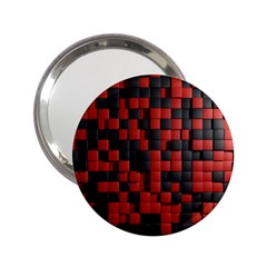 Black Red Tiles Checkerboard 2.25  Handbag Mirrors