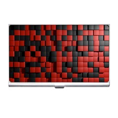 Black Red Tiles Checkerboard Business Card Holders