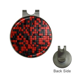 Black Red Tiles Checkerboard Hat Clips with Golf Markers