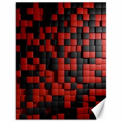 Black Red Tiles Checkerboard Canvas 18  x 24  