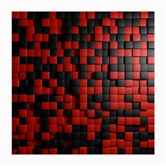 Black Red Tiles Checkerboard Medium Glasses Cloth