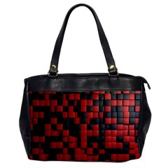 Black Red Tiles Checkerboard Office Handbags