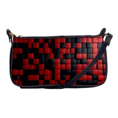 Black Red Tiles Checkerboard Shoulder Clutch Bags