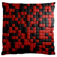 Black Red Tiles Checkerboard Large Cushion Case (One Side)