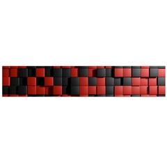Black Red Tiles Checkerboard Flano Scarf (Large)