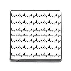 Black And White Wavy Stripes Pattern Memory Card Reader (square) by dflcprints