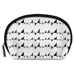 Black And White Wavy Stripes Pattern Accessory Pouches (large)  by dflcprints