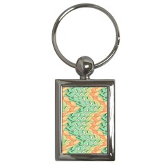 Emerald And Salmon Pattern Key Chains (rectangle)  by linceazul
