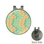 Emerald And Salmon Pattern Hat Clips with Golf Markers Front