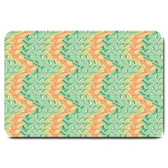 Emerald And Salmon Pattern Large Doormat  by linceazul