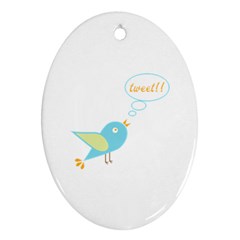 Cute Tweet Ornament (oval) by linceazul