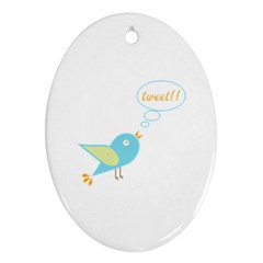Cute Tweet Oval Ornament (two Sides) by linceazul