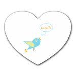 Cute Tweet Heart Mousepads Front