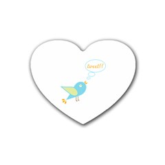 Cute Tweet Heart Coaster (4 Pack)  by linceazul