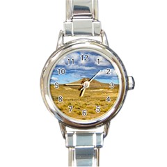 Patagonian Landscape Scene, Argentina Round Italian Charm Watch