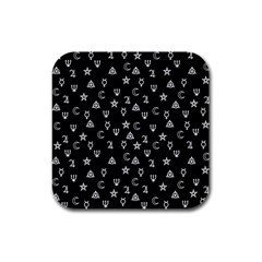 Witchcraft Symbols  Rubber Square Coaster (4 Pack)  by Valentinaart