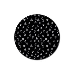 Witchcraft Symbols  Rubber Coaster (round)  by Valentinaart