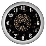 Witchcraft symbols  Wall Clocks (Silver)  Front