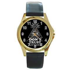 Illuminati Round Gold Metal Watch