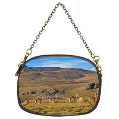 Group Of Vicunas At Patagonian Landscape, Argentina Chain Purses (two Sides)  by dflcprints