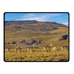 Group Of Vicunas At Patagonian Landscape, Argentina Double Sided Fleece Blanket (small)  by dflcprints