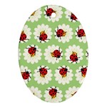 Ladybugs Pattern Ornament (Oval) Front