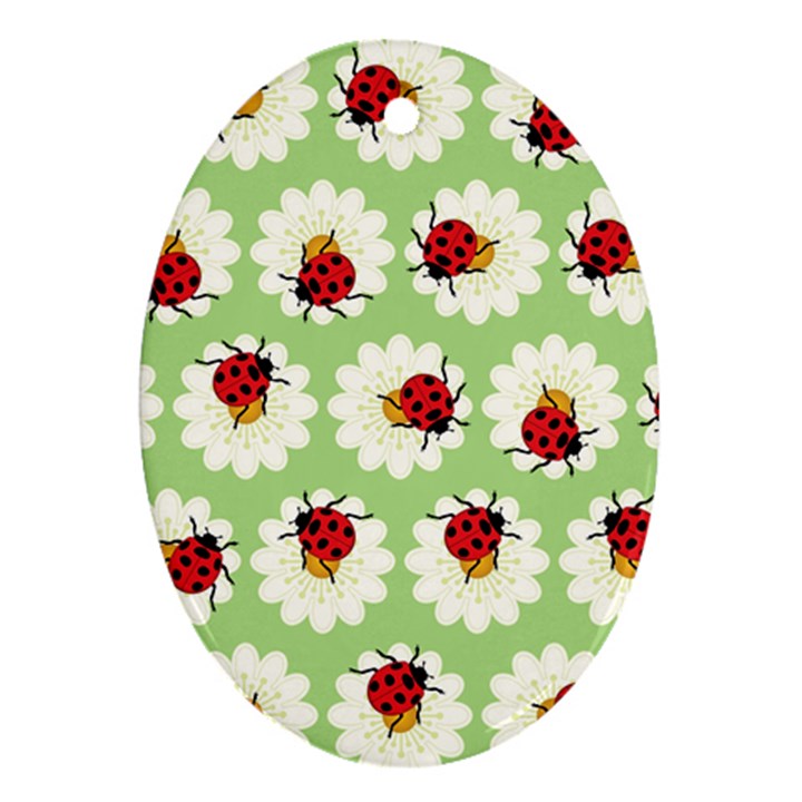 Ladybugs Pattern Ornament (Oval)