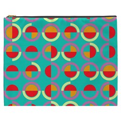Semicircles And Arcs Pattern Cosmetic Bag (xxxl)  by linceazul