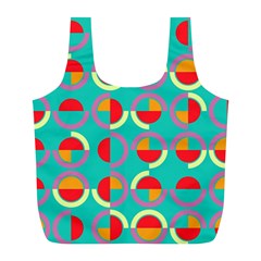 Semicircles And Arcs Pattern Full Print Recycle Bags (l)  by linceazul