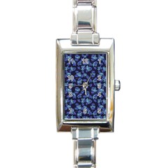 Autumn Leaves Motif Pattern Rectangle Italian Charm Watch by dflcprints