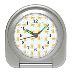 Spaceships Pattern Travel Alarm Clocks by linceazul