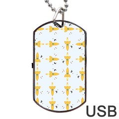 Spaceships Pattern Dog Tag Usb Flash (two Sides) by linceazul