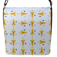 Spaceships Pattern Flap Messenger Bag (s) by linceazul