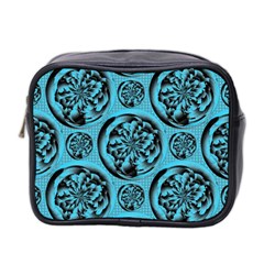 Turquoise Pattern Mini Toiletries Bag 2-side by linceazul