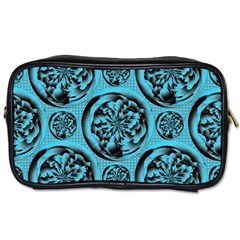 Turquoise Pattern Toiletries Bags 2-side by linceazul