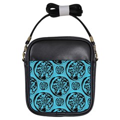 Turquoise Pattern Girls Sling Bags by linceazul