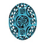 Turquoise Pattern Oval Filigree Ornament (Two Sides) Back