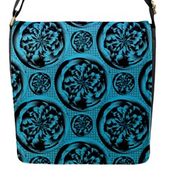 Turquoise Pattern Flap Messenger Bag (s) by linceazul